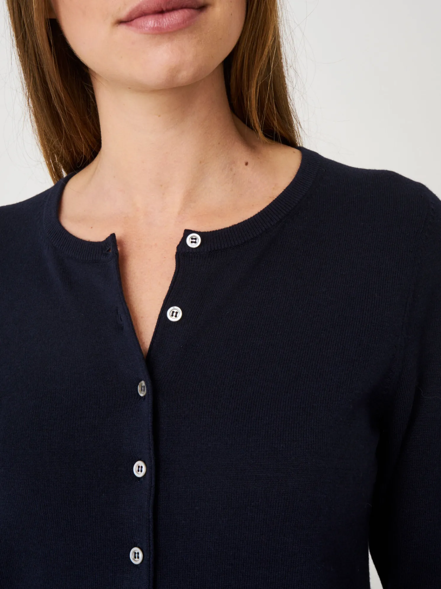 Basic Fijn Gebreid Cardigan In Katoenmix