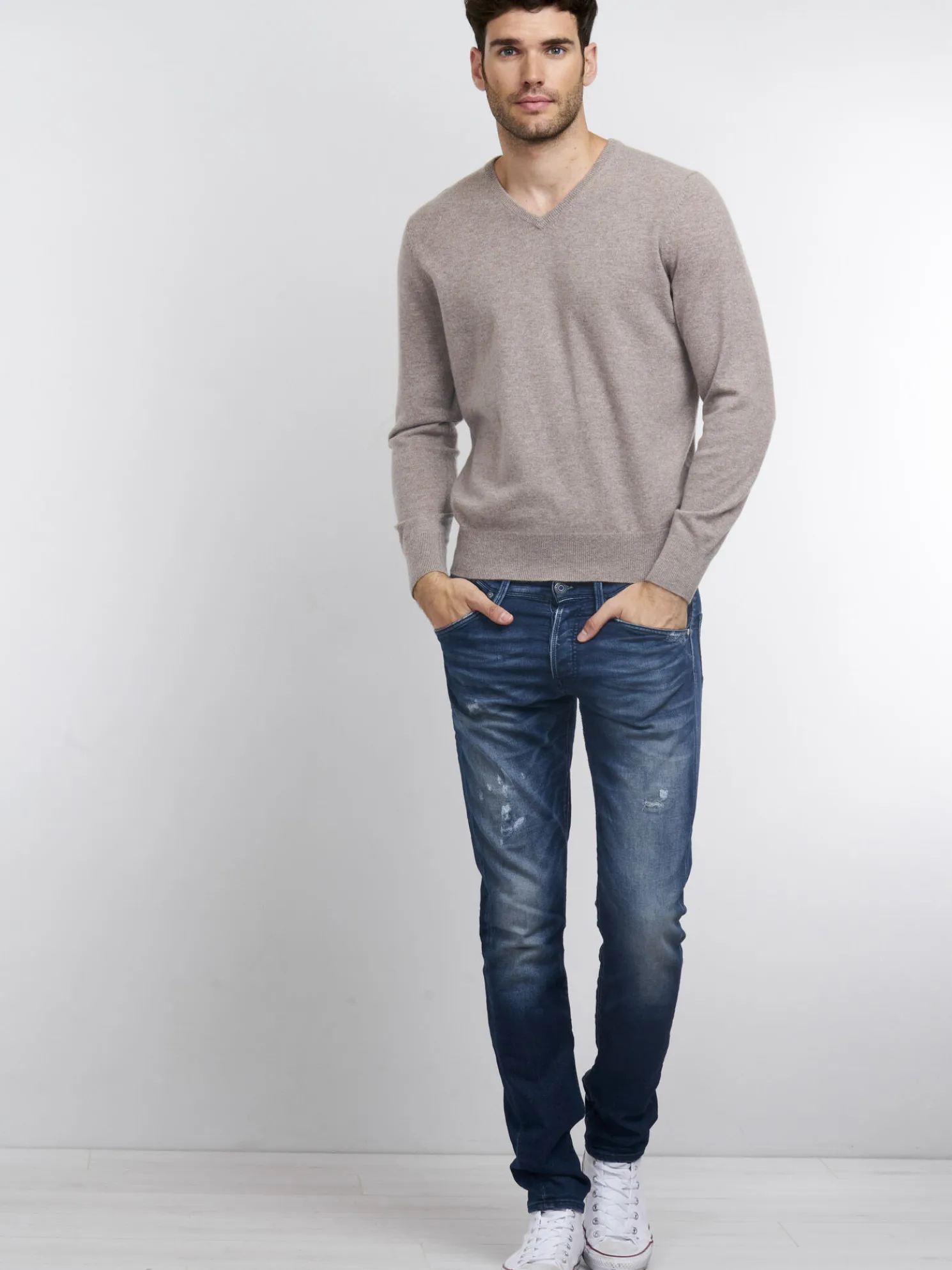 Basic Heren-Trui Met V-Hals