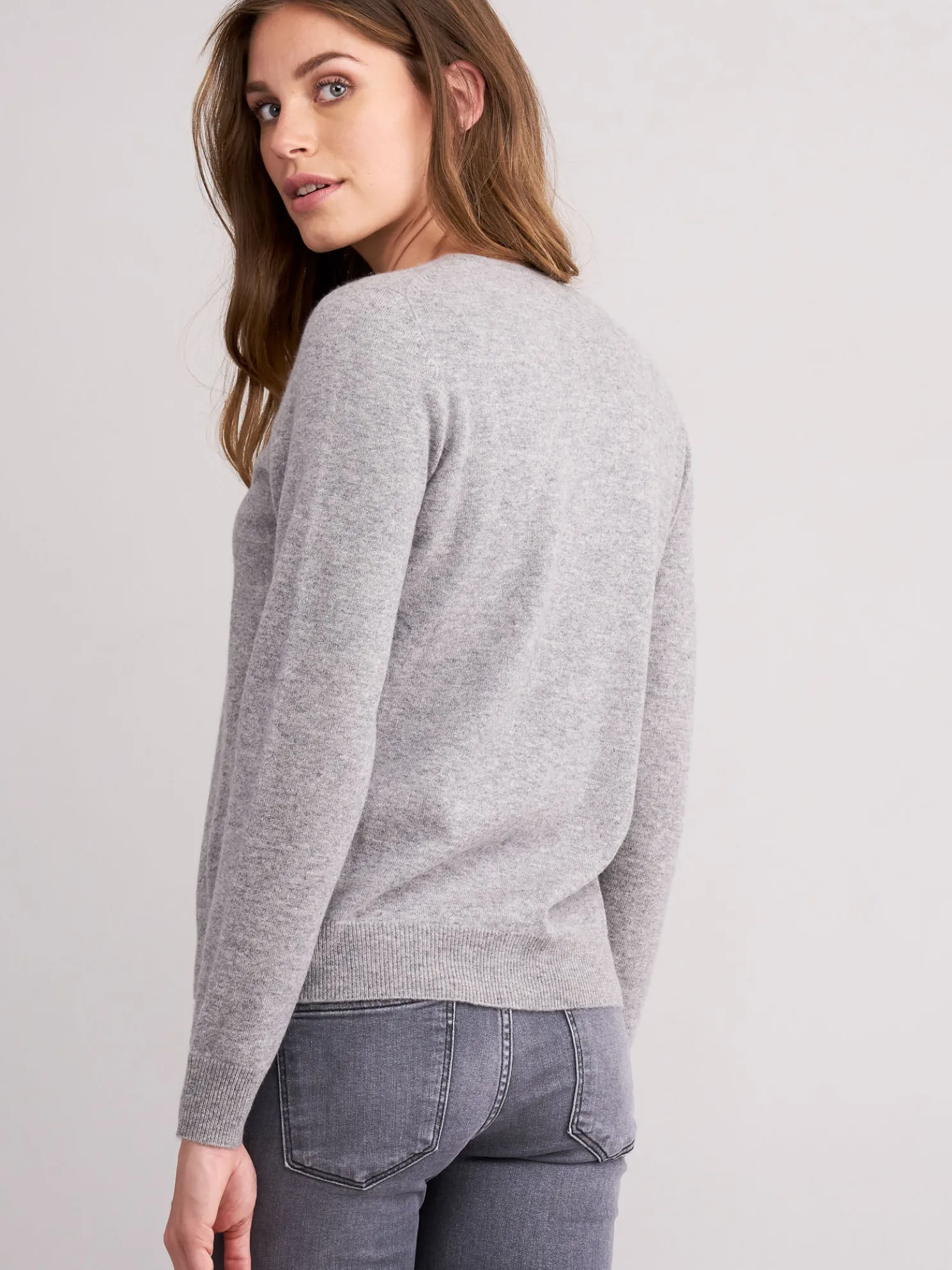 Basic Organisch Cashmere Vest Met V-Hals