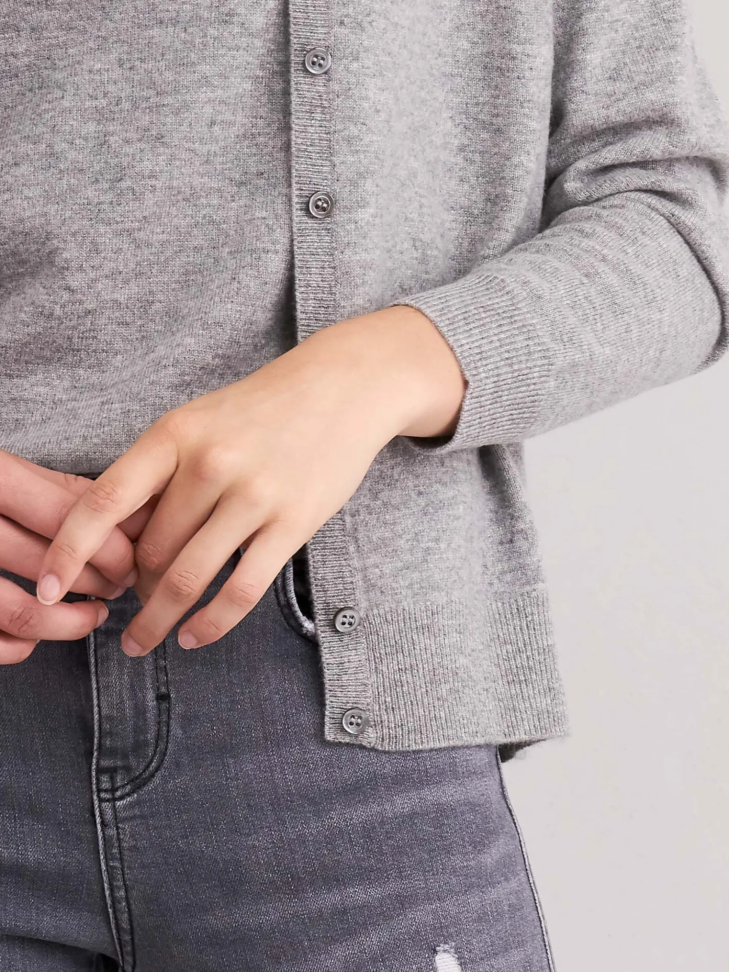 Basic Organisch Cashmere Vest Met V-Hals