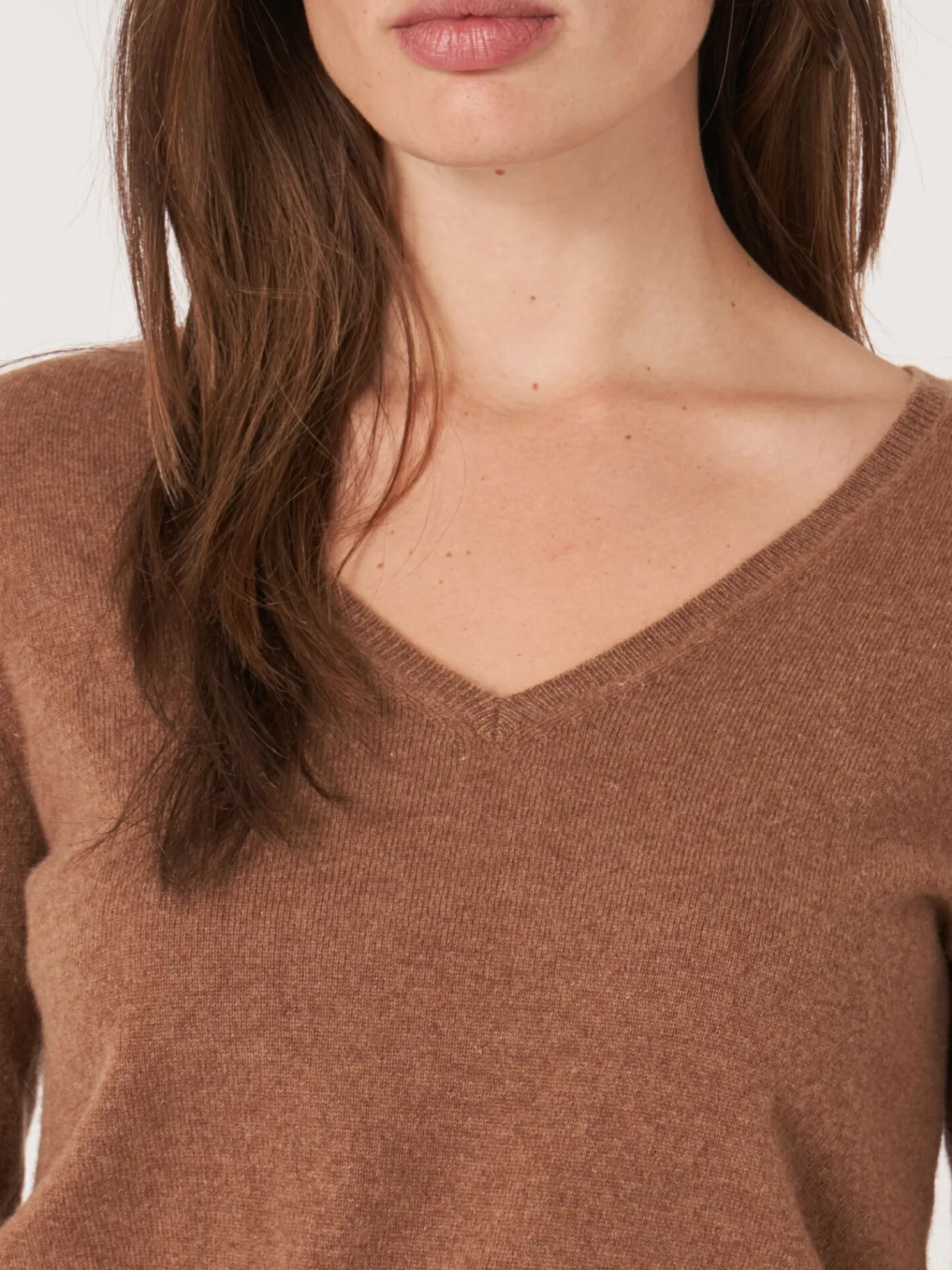 Basic Organisch Cashmere V-Hals Trui