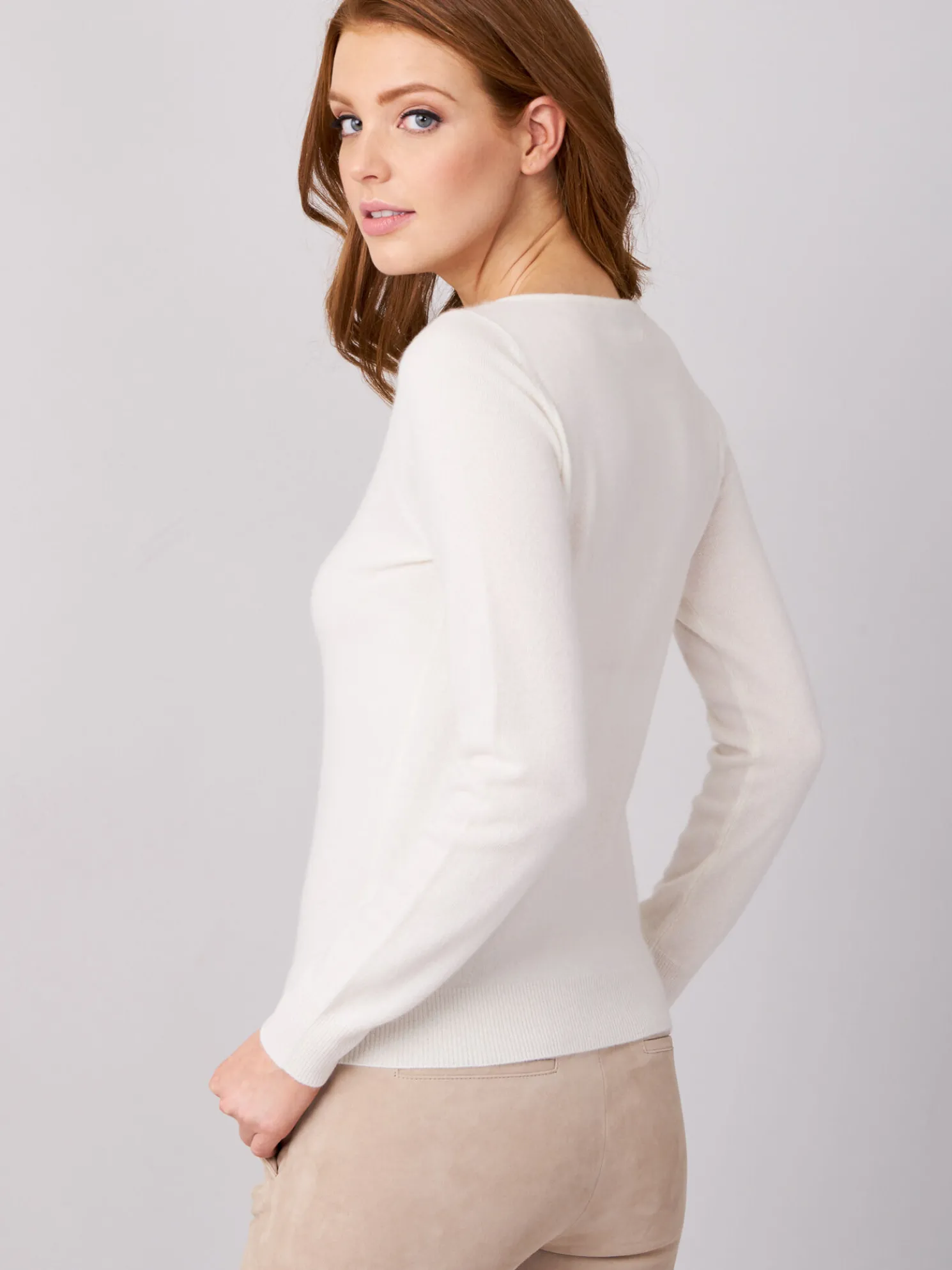Basic Organisch Cashmere Boothals Trui