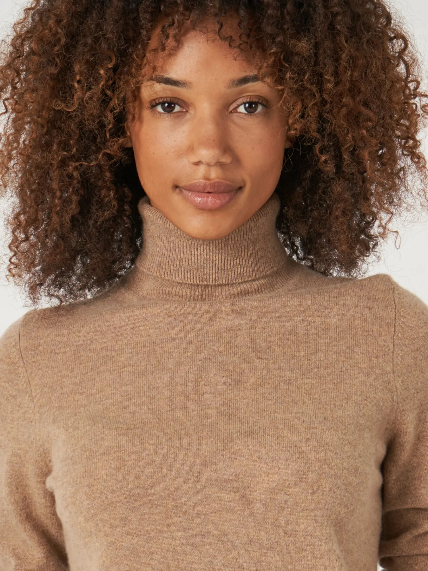 Basic Organisch Cashmere Trui Met Rolkraag