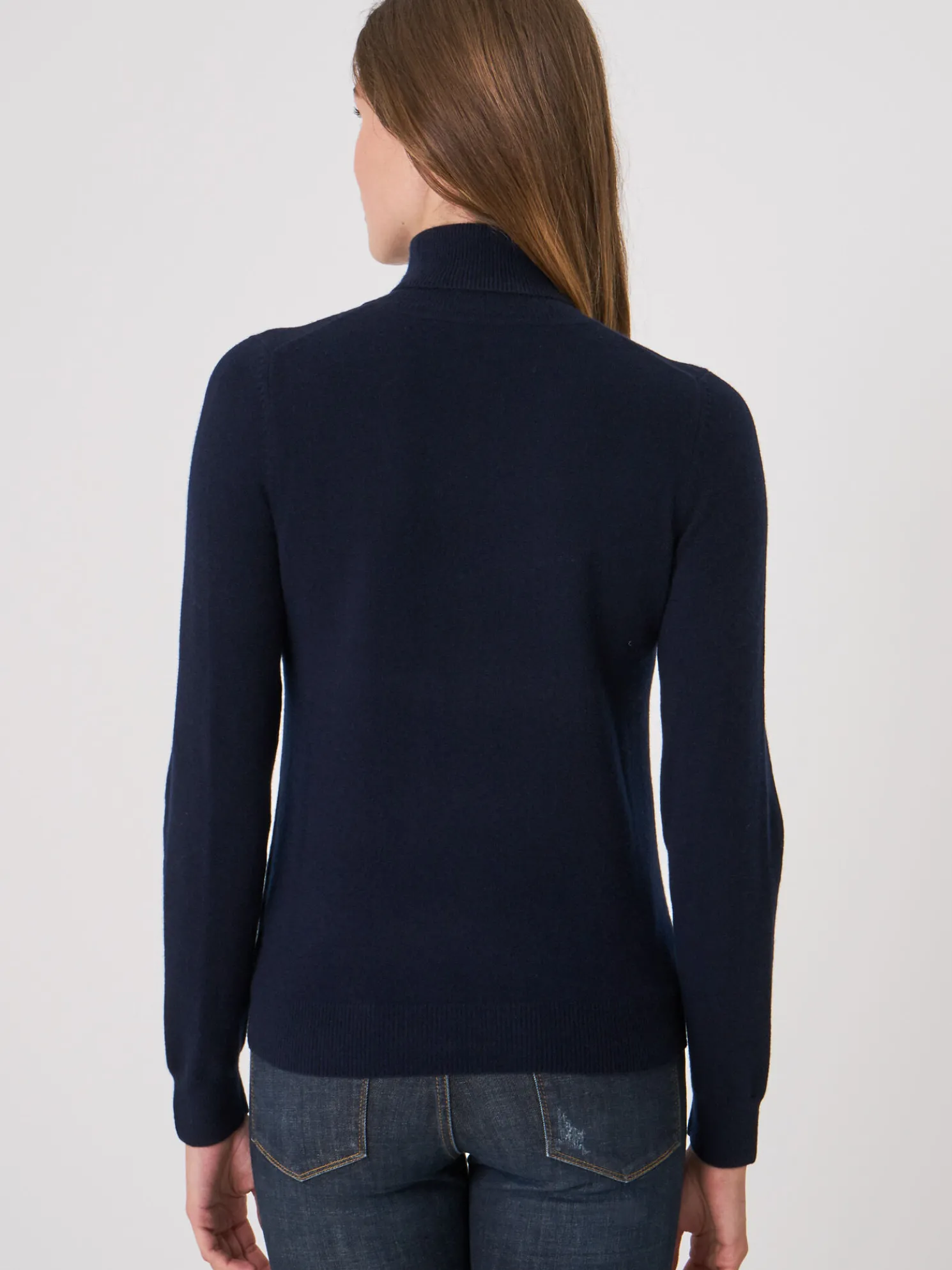 Basic Organisch Cashmere Trui Met Rolkraag