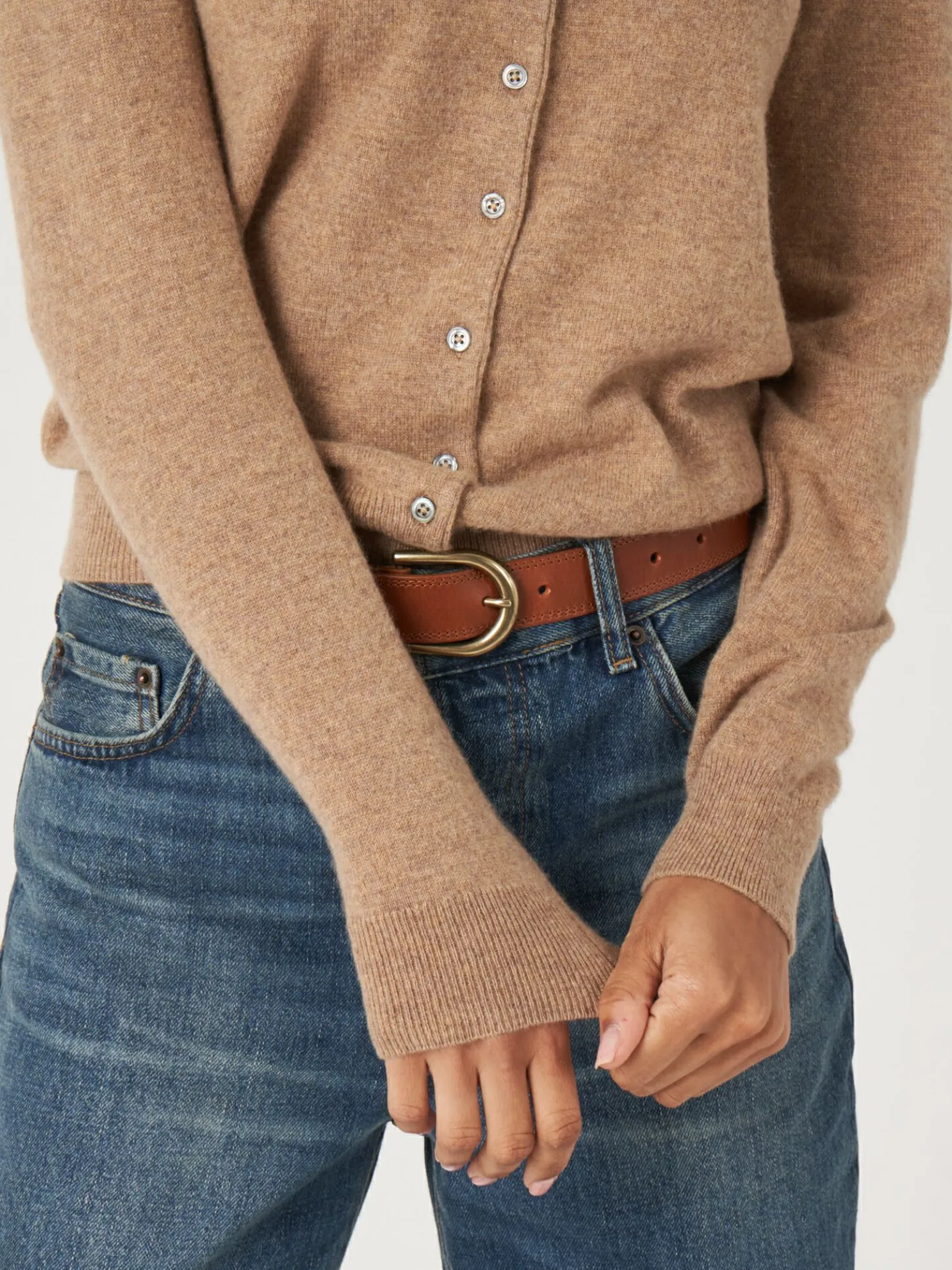 Basic Organisch Cashmere Vest Met Ronde Hals