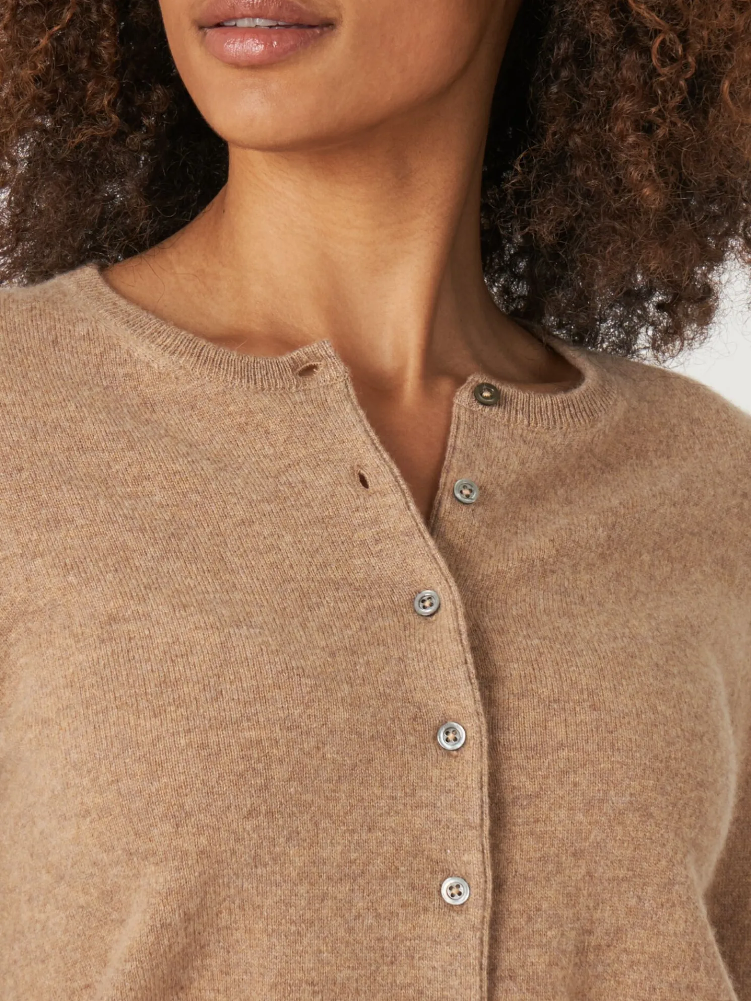 Basic Organisch Cashmere Vest Met Ronde Hals