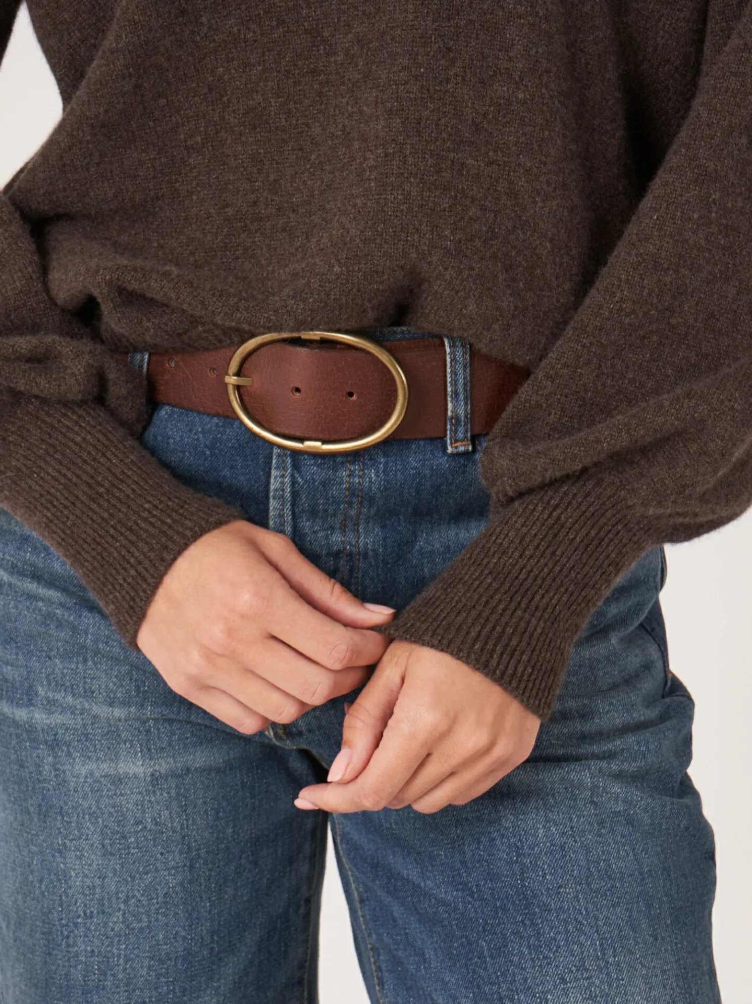 Cashmere Trui Met Kraag Met Split En Rib Detail