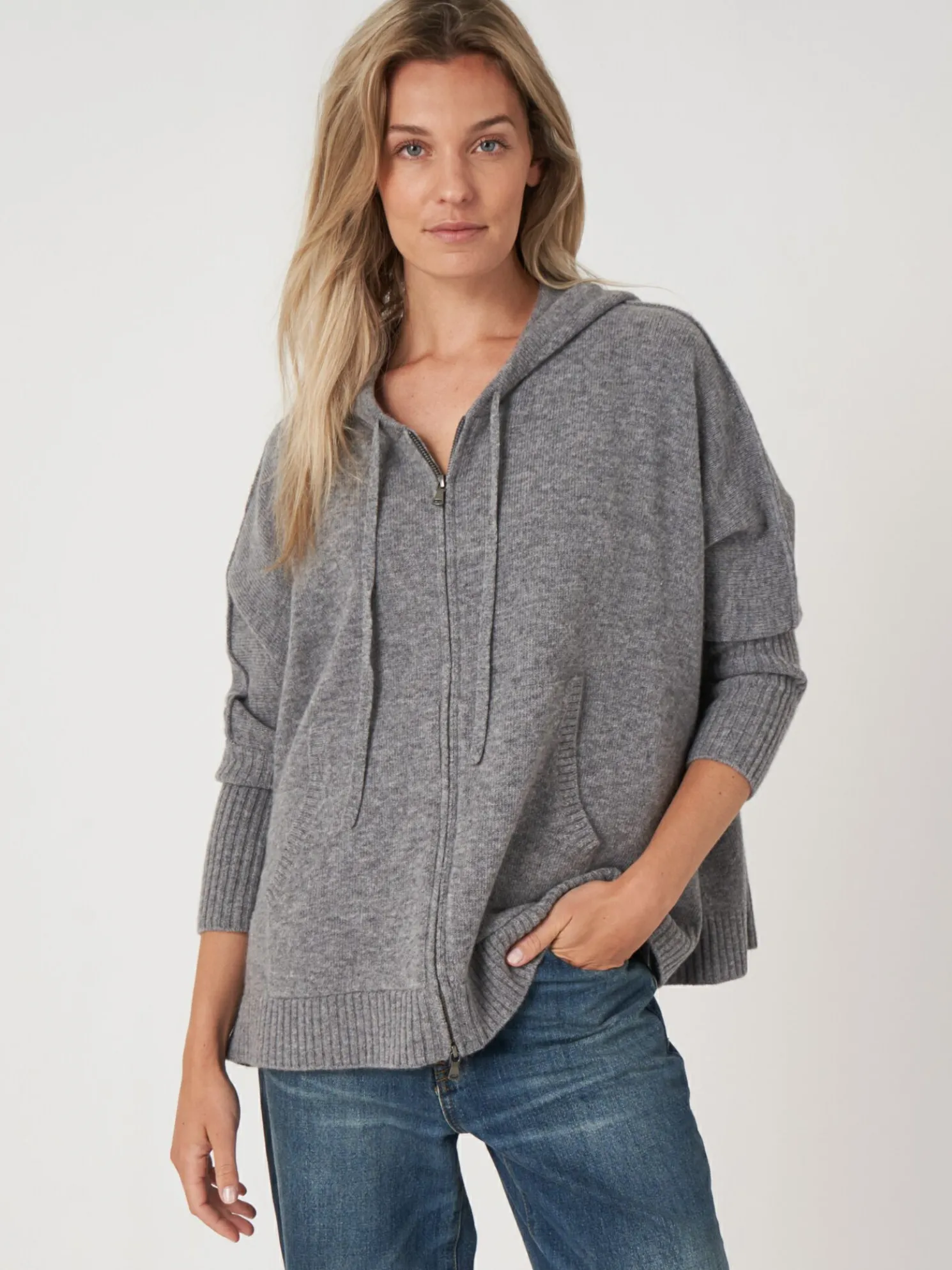 Casual Gebreide Hoodie Met Rits