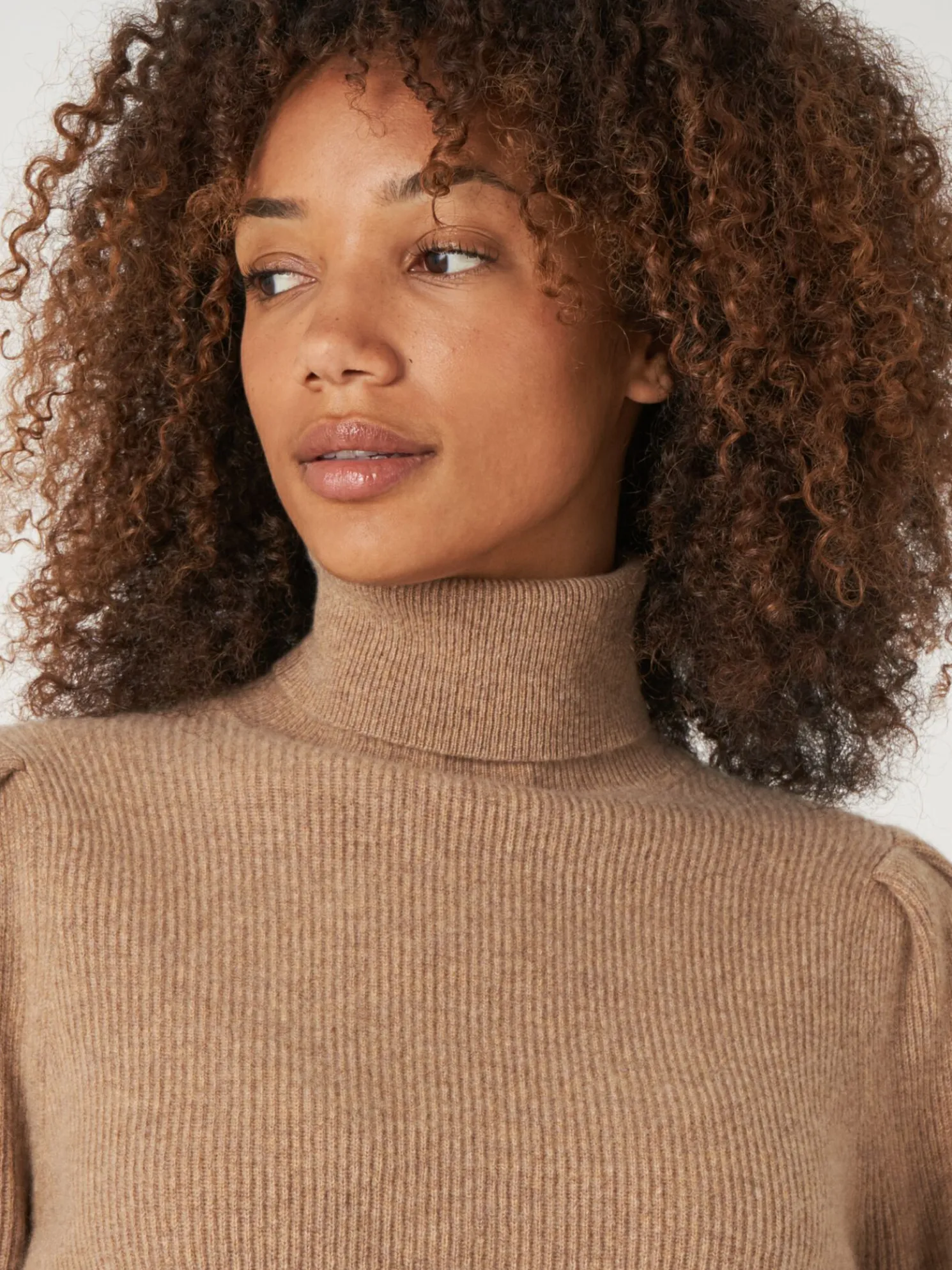 Fijn Gebreide Cashmere Trui Met Hoge Kraag