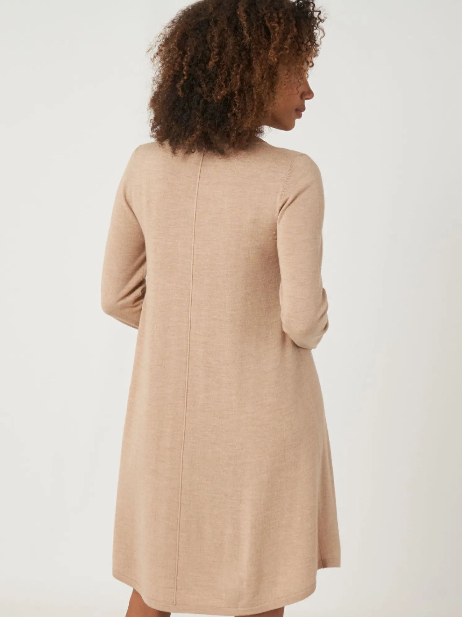 Gebreide A-Lijn Jurk Van Merinowol