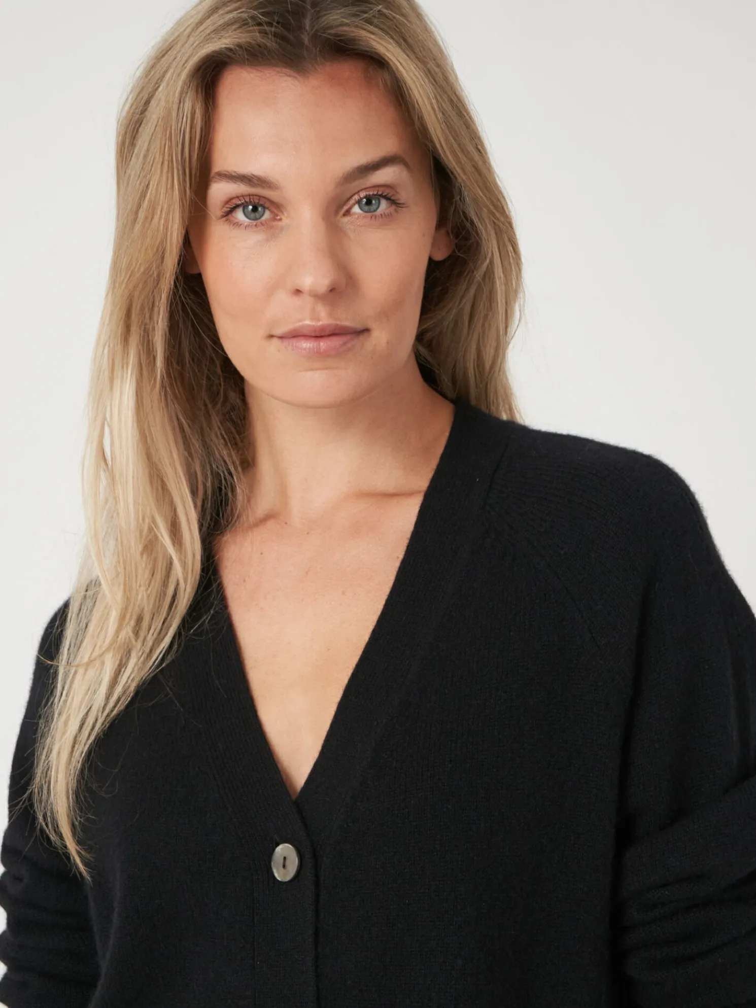 Geknoopt Cashmere Vest Met Geribde V-Hals