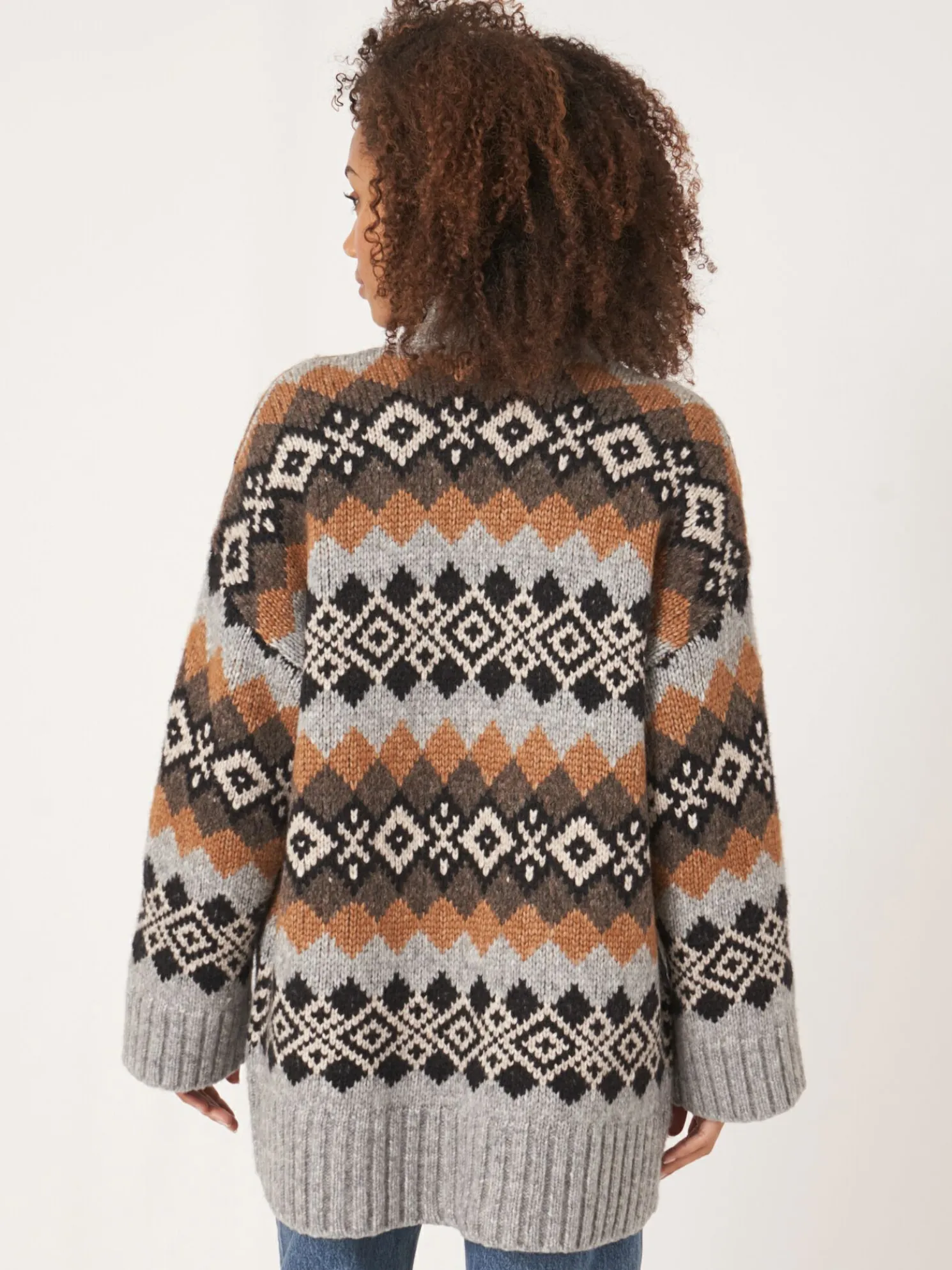 Intarsia Vest Van Italiaanse Garen