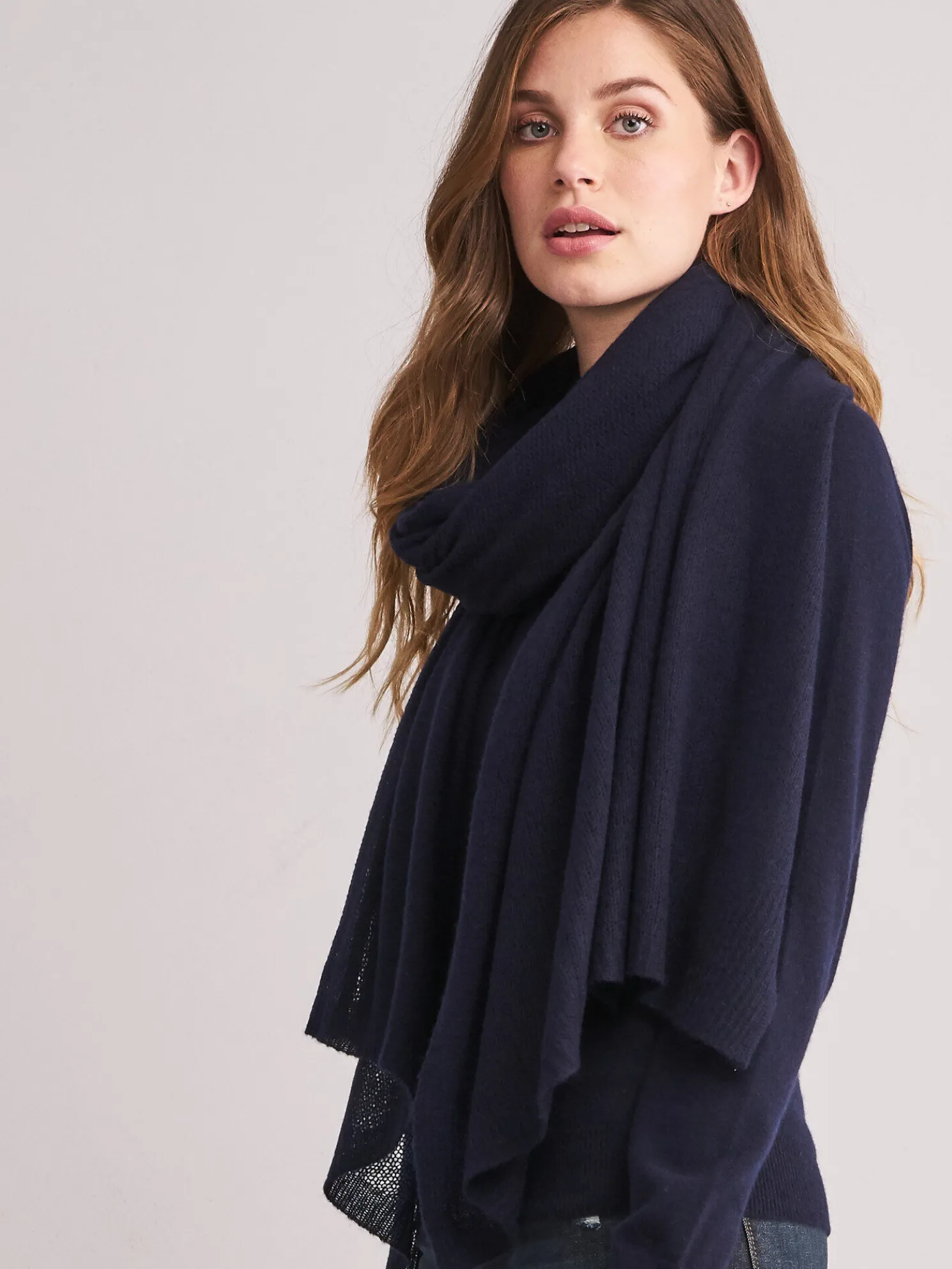 Oversized Sjaal Met Ribdetails