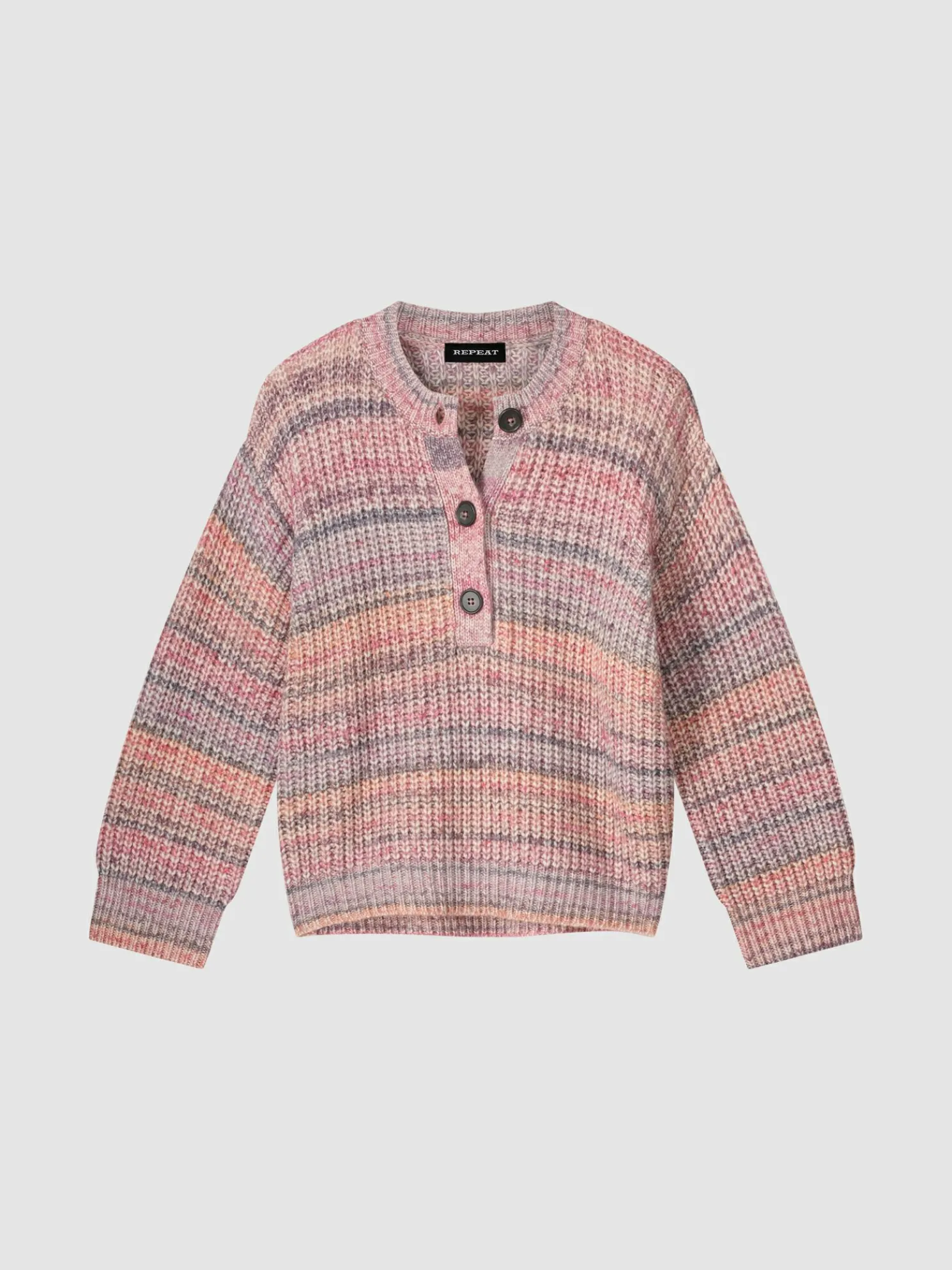 Space Dye Trui Met Halve Knooplijst