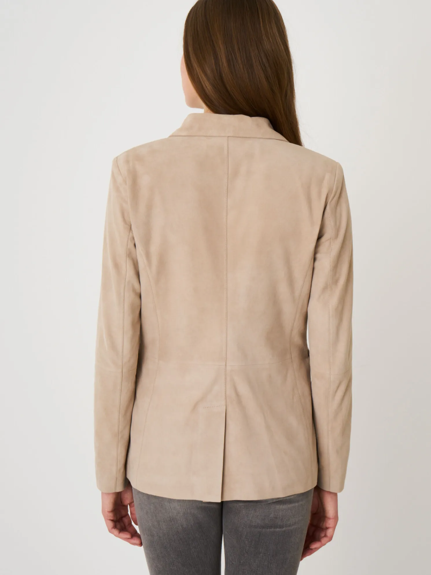 Suede Blazer Met Getailleerde Fit