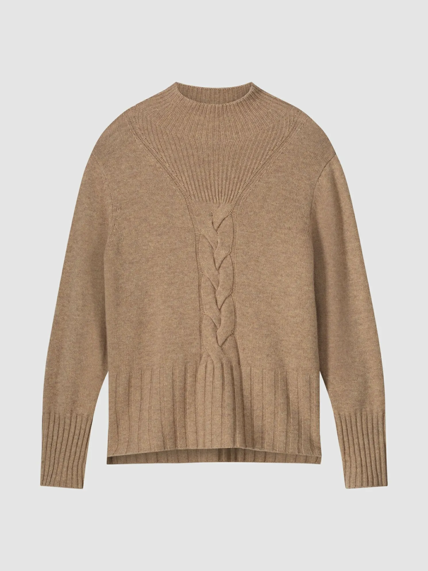 Trui Met Opstaande Kraag En Kabelpatroon Detail