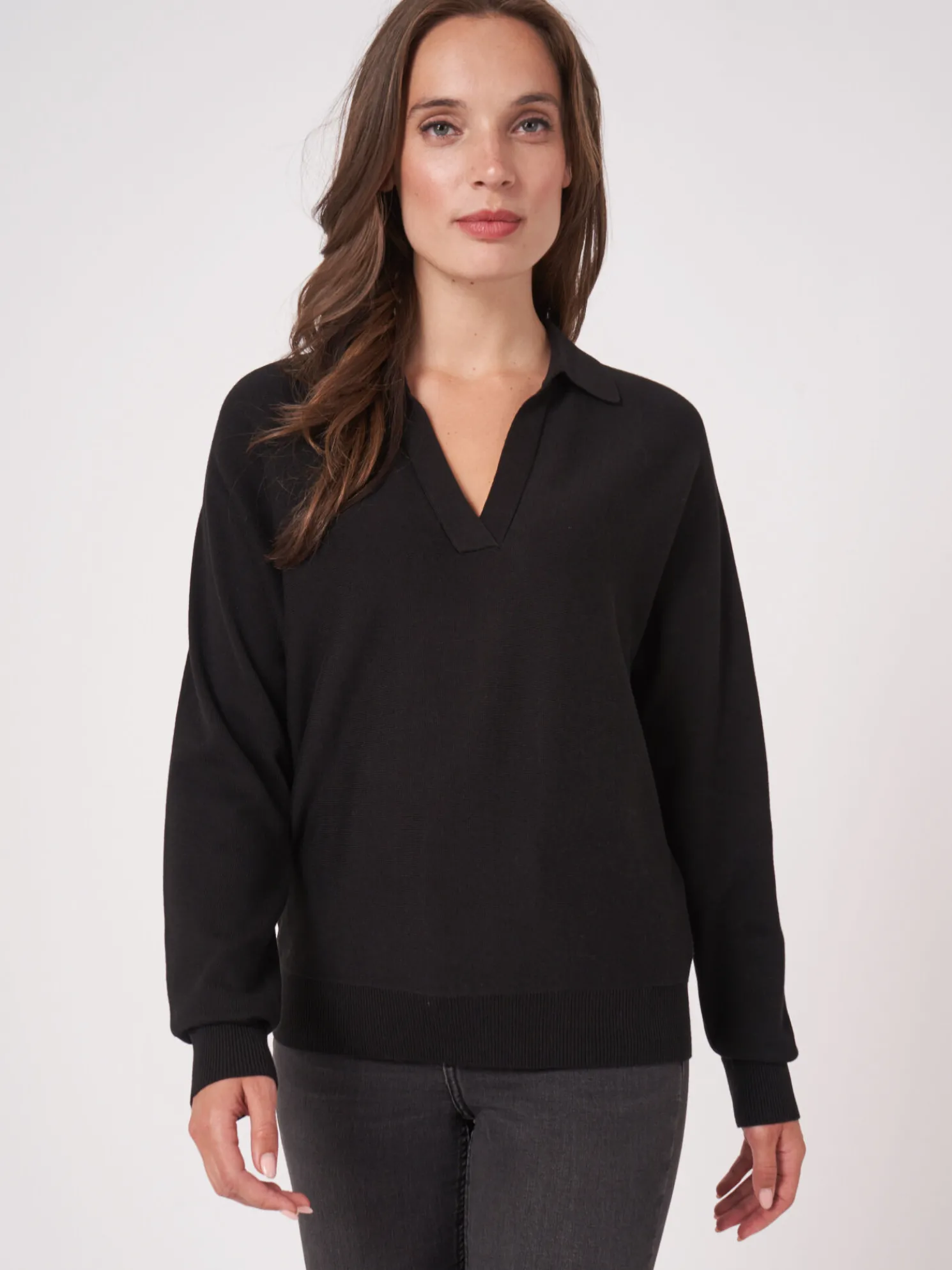 Trui Van Katoenmix Met Polokraag