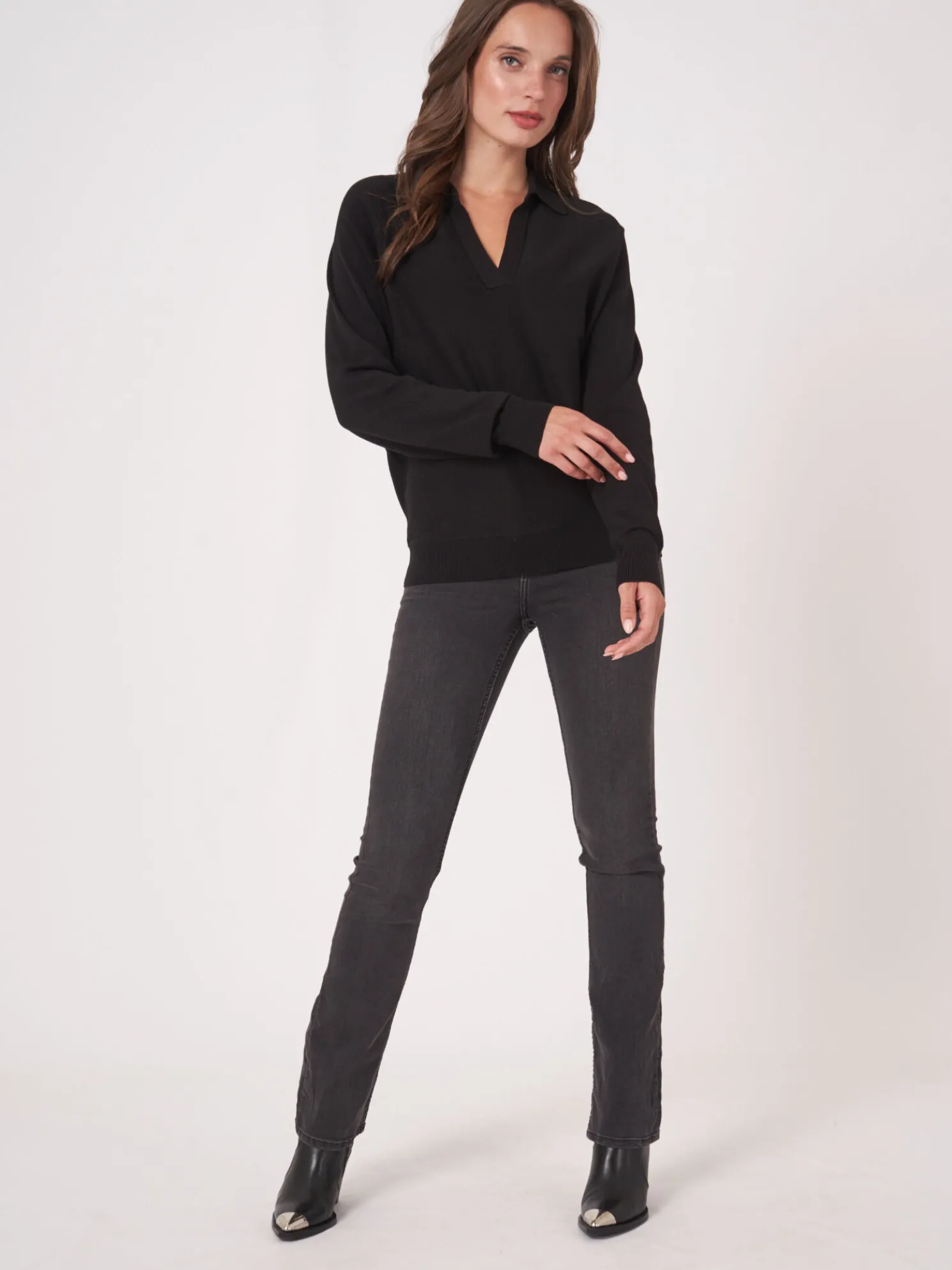 Trui Van Katoenmix Met Polokraag