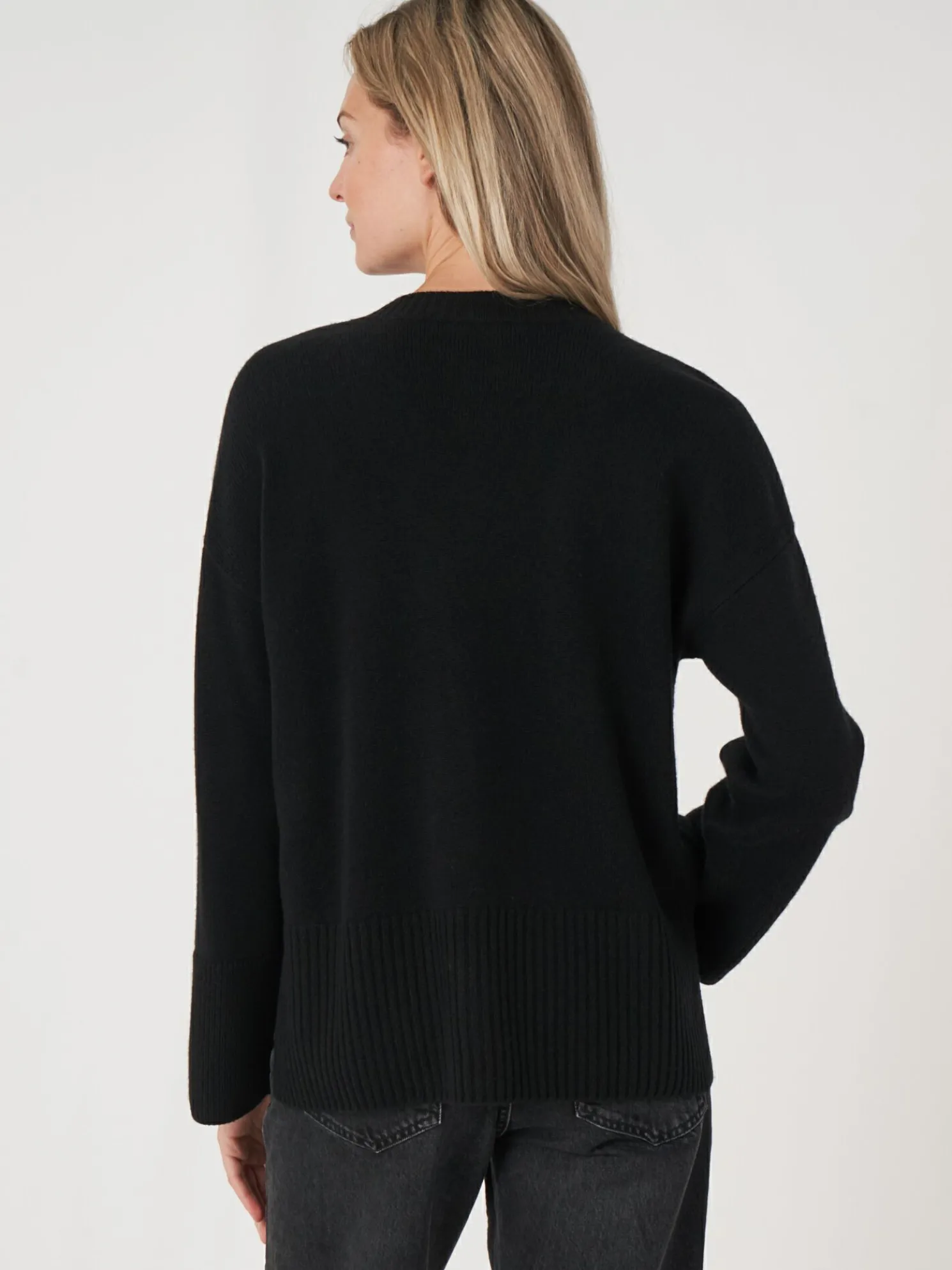 Vest Met Voorzak En Wijde Mouwen Met Geribd Detail