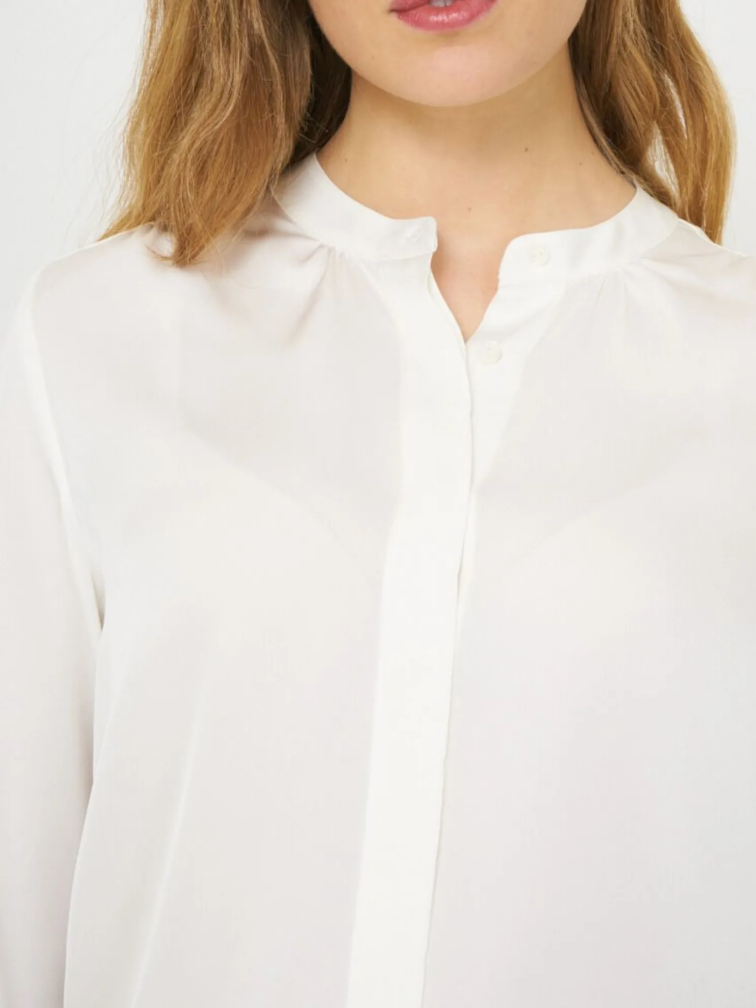 Zijden Blouse Met Mao-Kraag